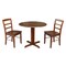 International Concepts Round 36 in Dual Drop Leaf Table with 2 Ladder Back Chairs, Espresso, 36 in W, 36 in L, 30 in H K581-36RP-C2P - alternate 1